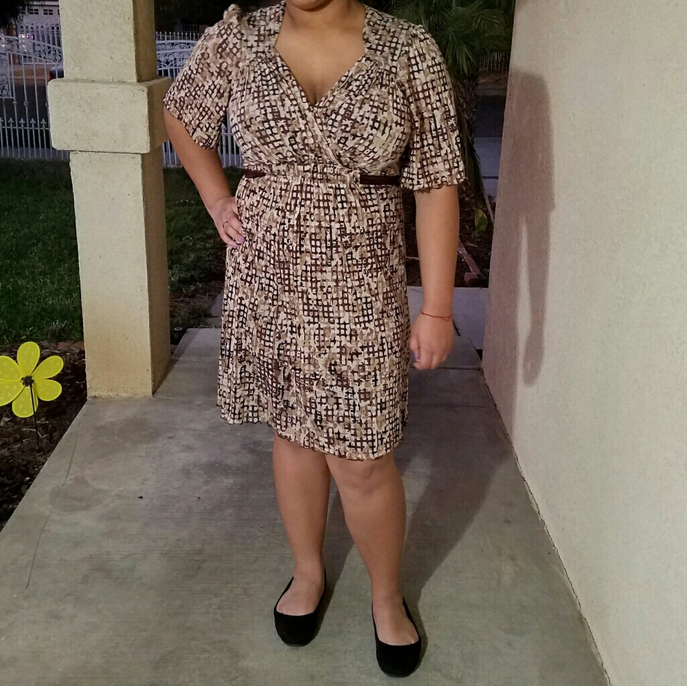 Sangria Woman Midi Dress w/Flutter Sleeves Sz 14W